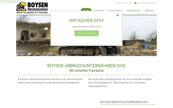 Posnetek zaslona abbruch-boysen.de
