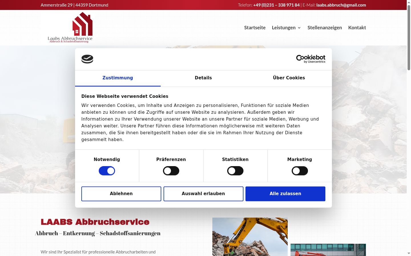 Képernyőkép a bármilyen interakció előtt megjelenő hozzájárulási bannerről