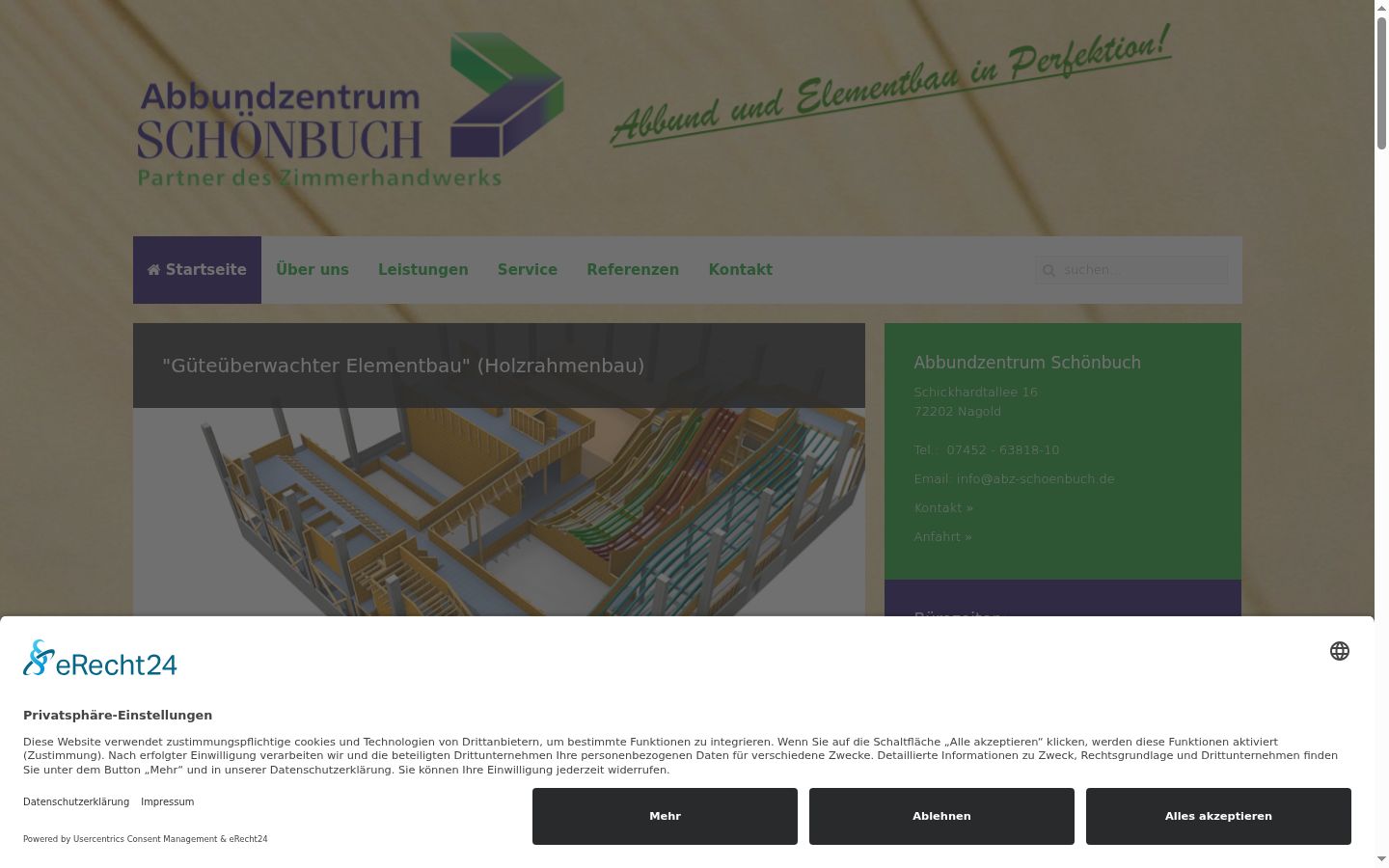 Screenshot des Einwilligungsbanners vor jeglicher Interaktion