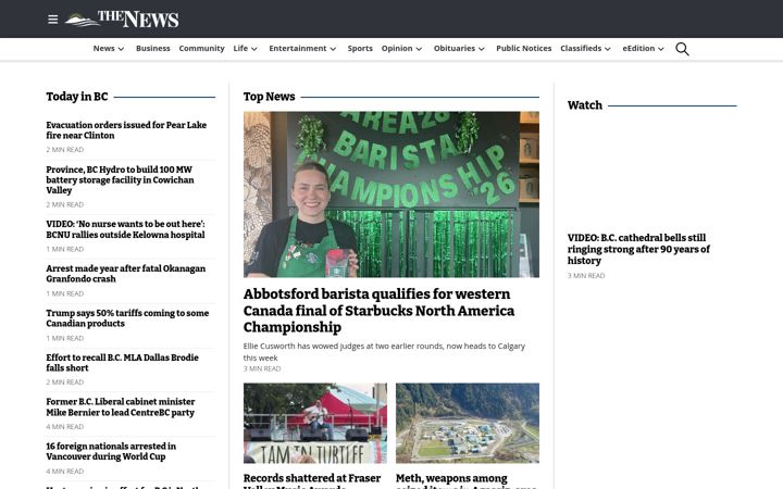 Screenshot of abbynews.com