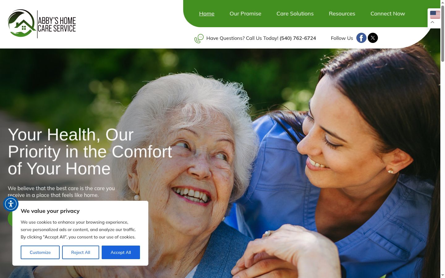Screenshot of the consent banner shown before any interaction