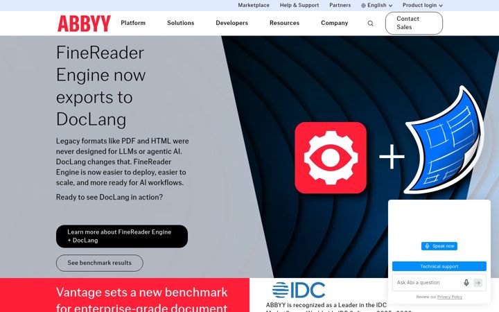 Screenshot του abbyy.com