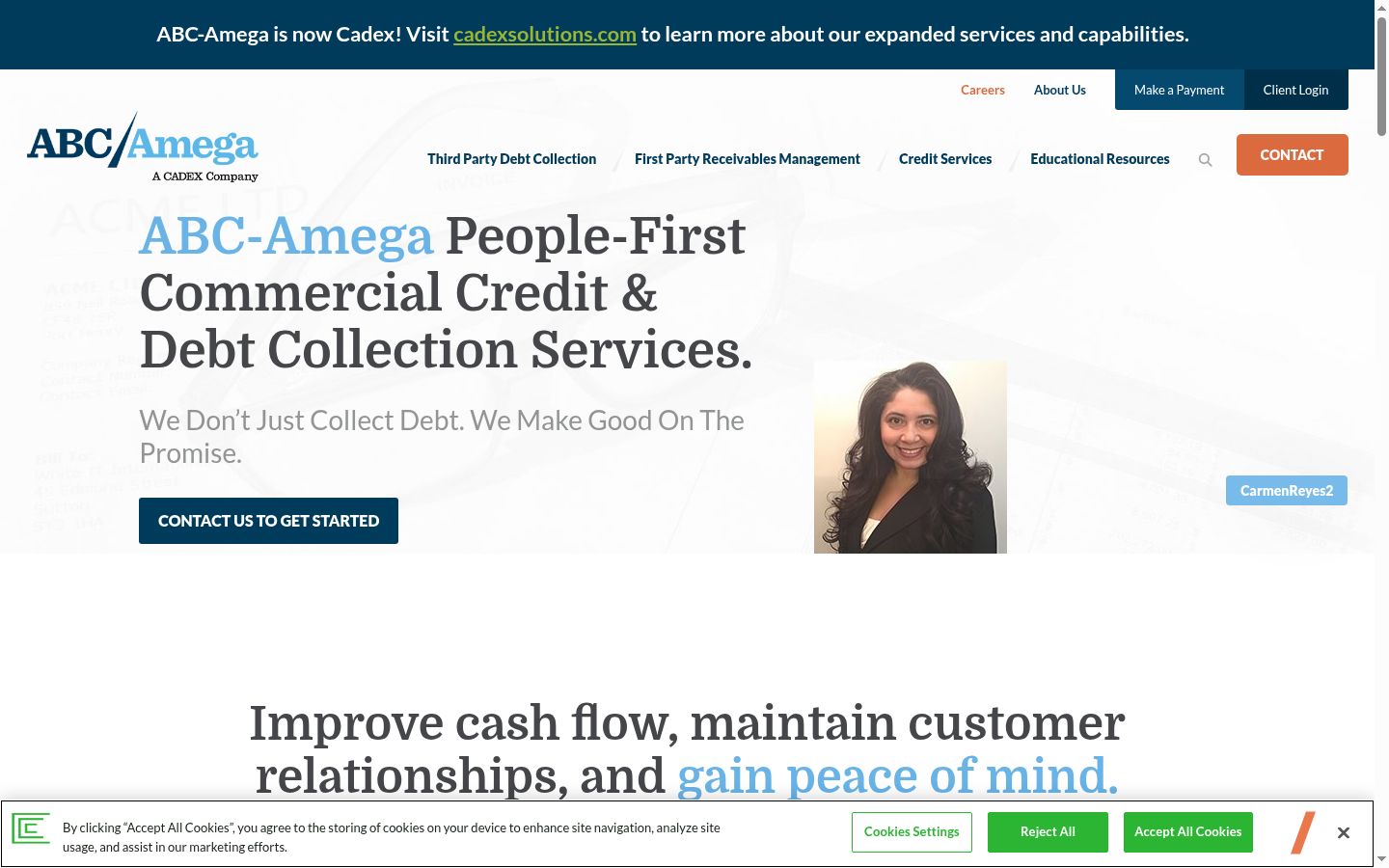 Screenshot of the consent banner shown before any interaction