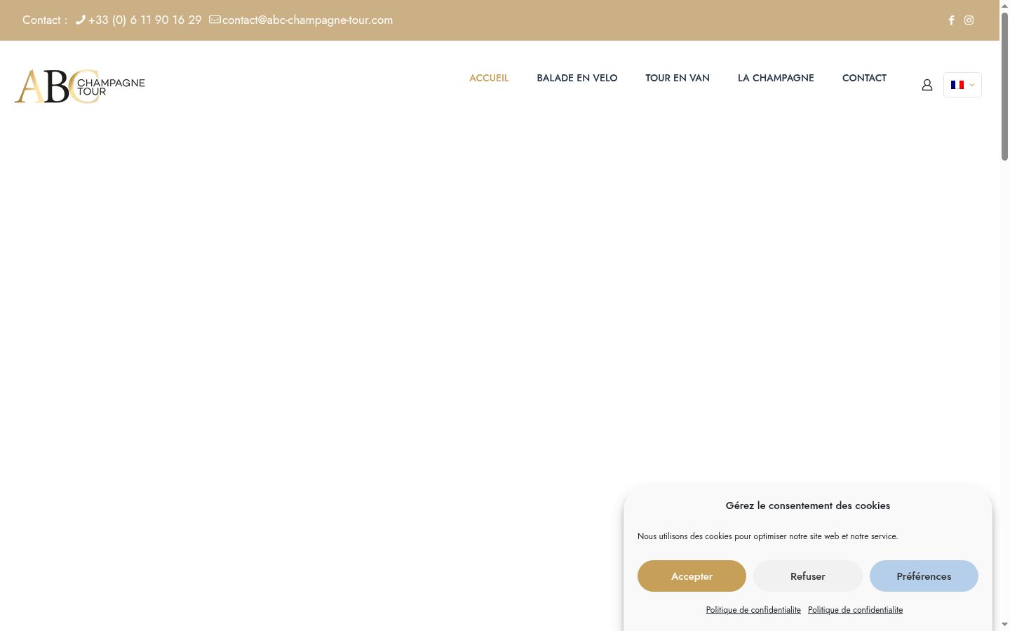 Screenshot of the consent banner shown before any interaction