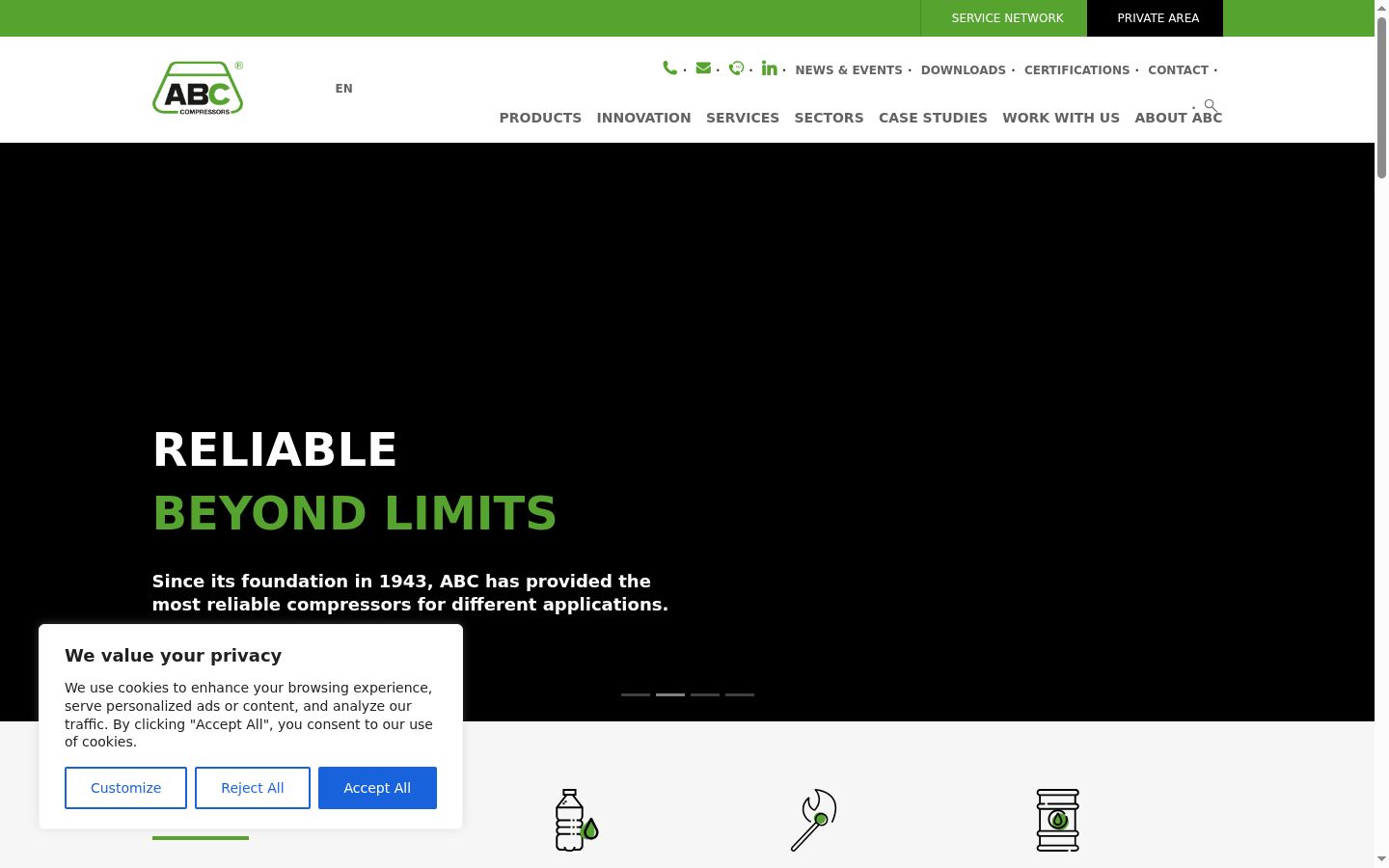 Screenshot of the consent banner shown before any interaction