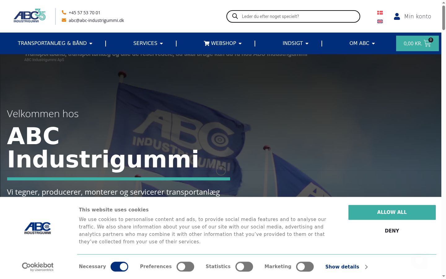 Skärmbild av samtyckesbannern som visades före någon interaktion