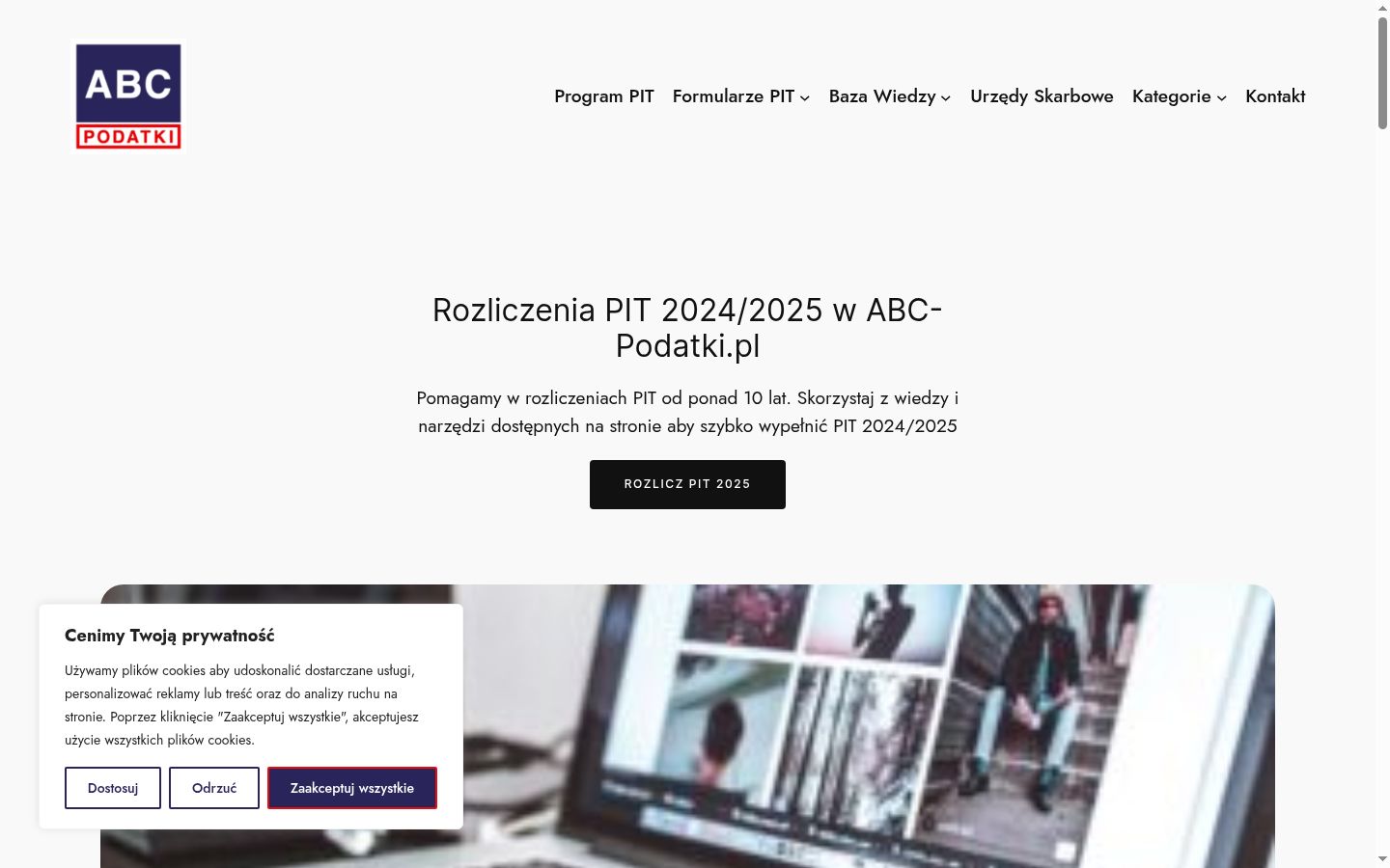 Zrzut ekranu banera zgody wyświetlanego przed jakąkolwiek interakcją