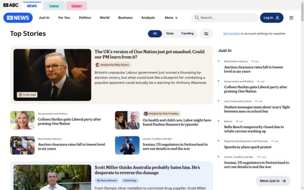 Screenshot of abc.net.au