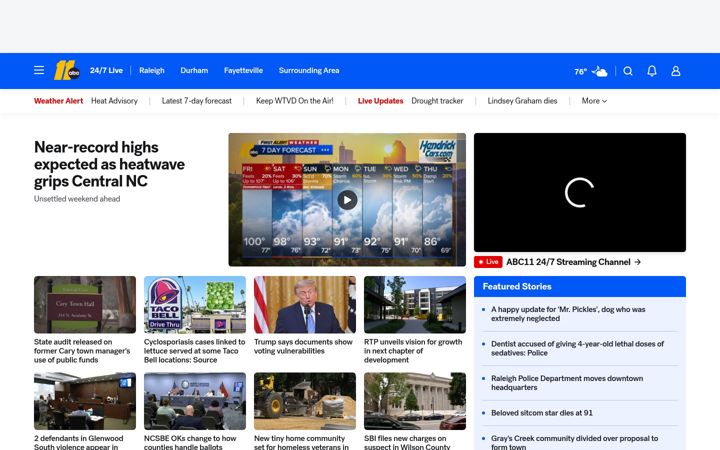 Skærmbillede af abc11.com