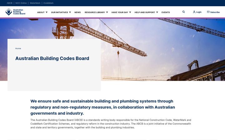 Screenshot of abcb.gov.au