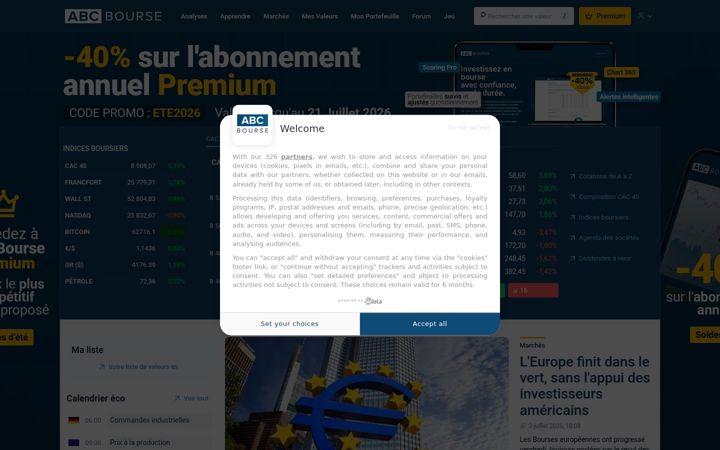 Ekrānuzņēmums no abcbourse.com