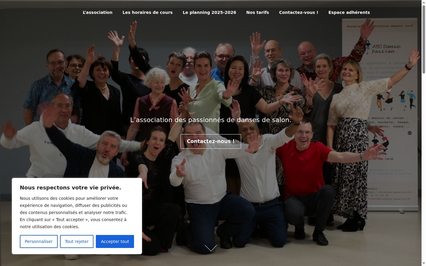 Screenshot del banner di consenso mostrato prima di qualsiasi interazione