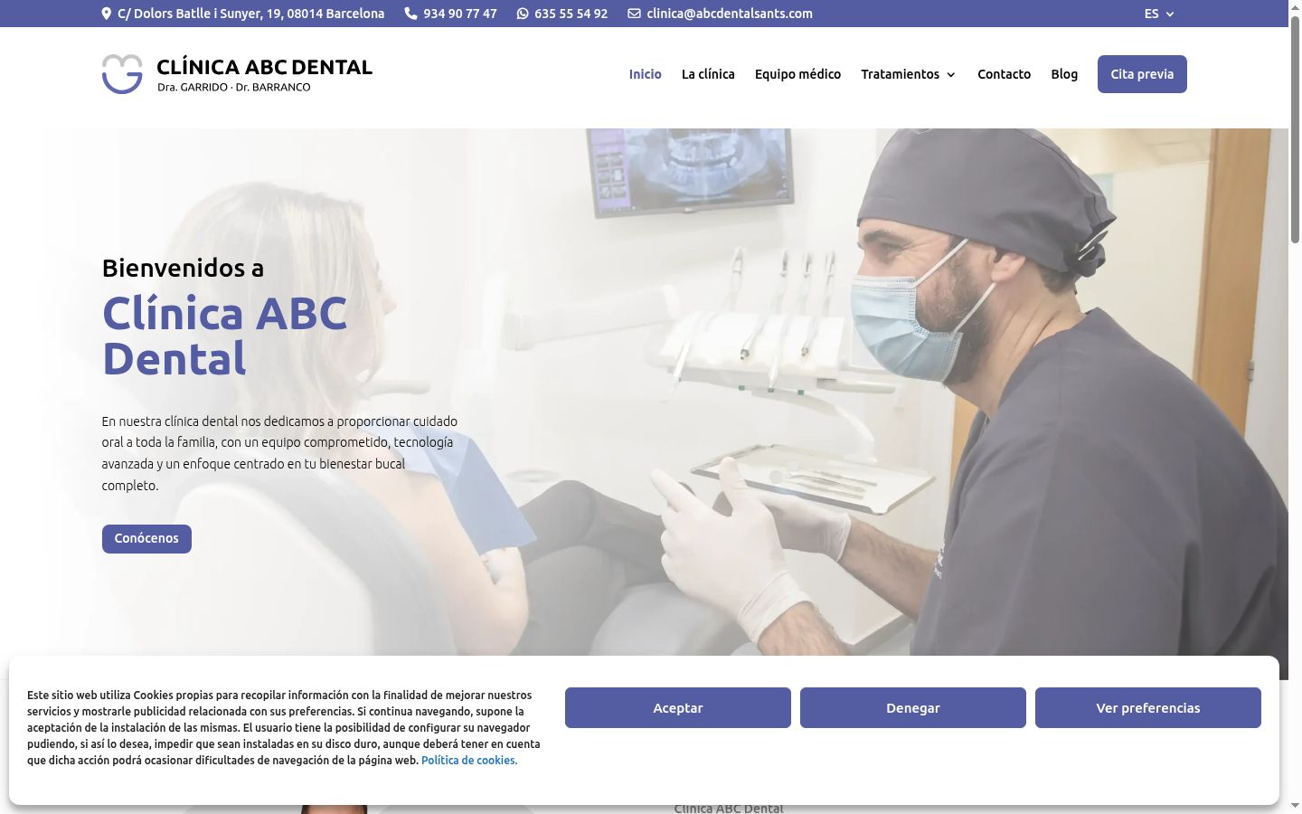 Captura de ecrã do banner de consentimento apresentado antes de qualquer interação