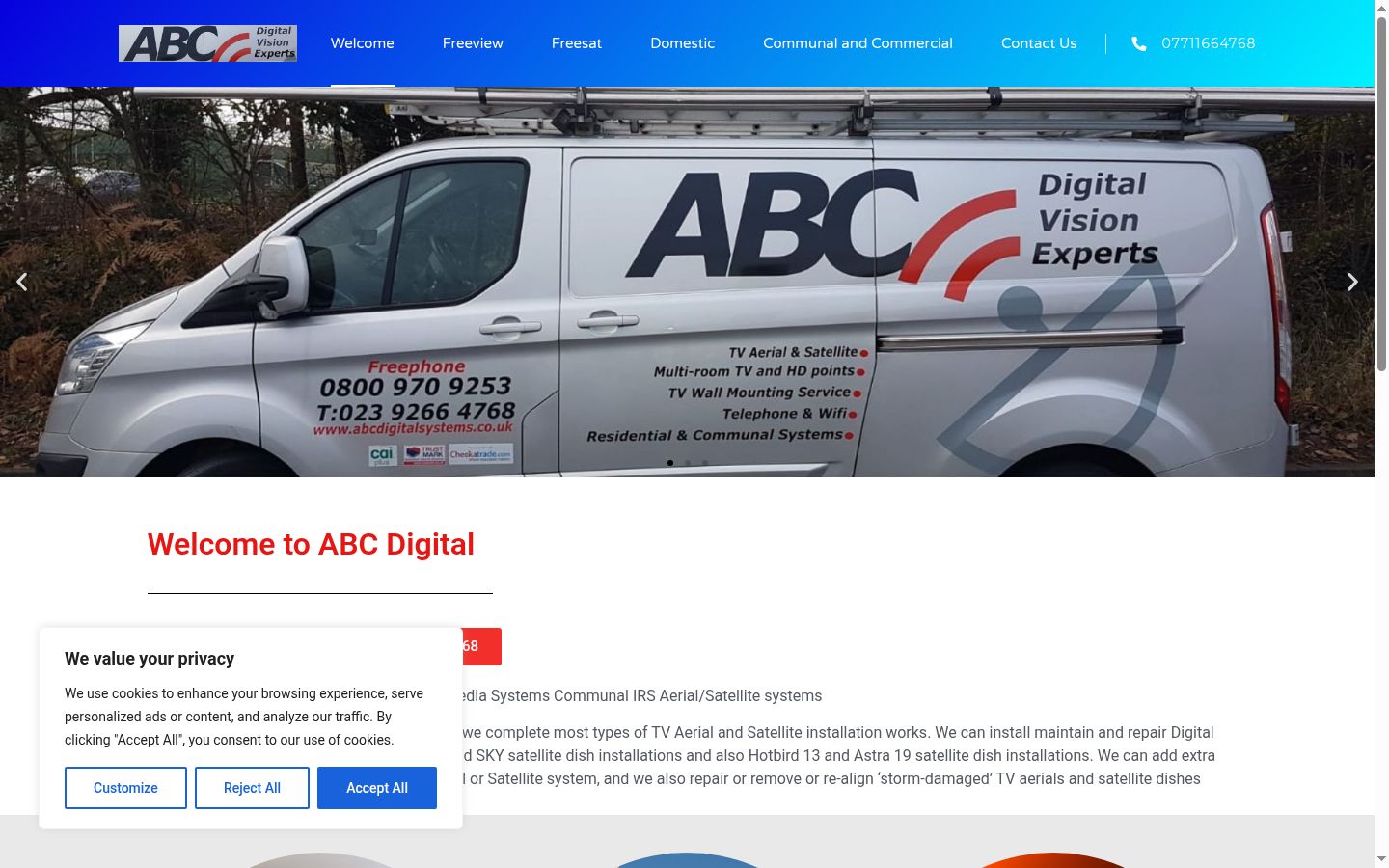 Screenshot del banner di consenso mostrato prima di qualsiasi interazione