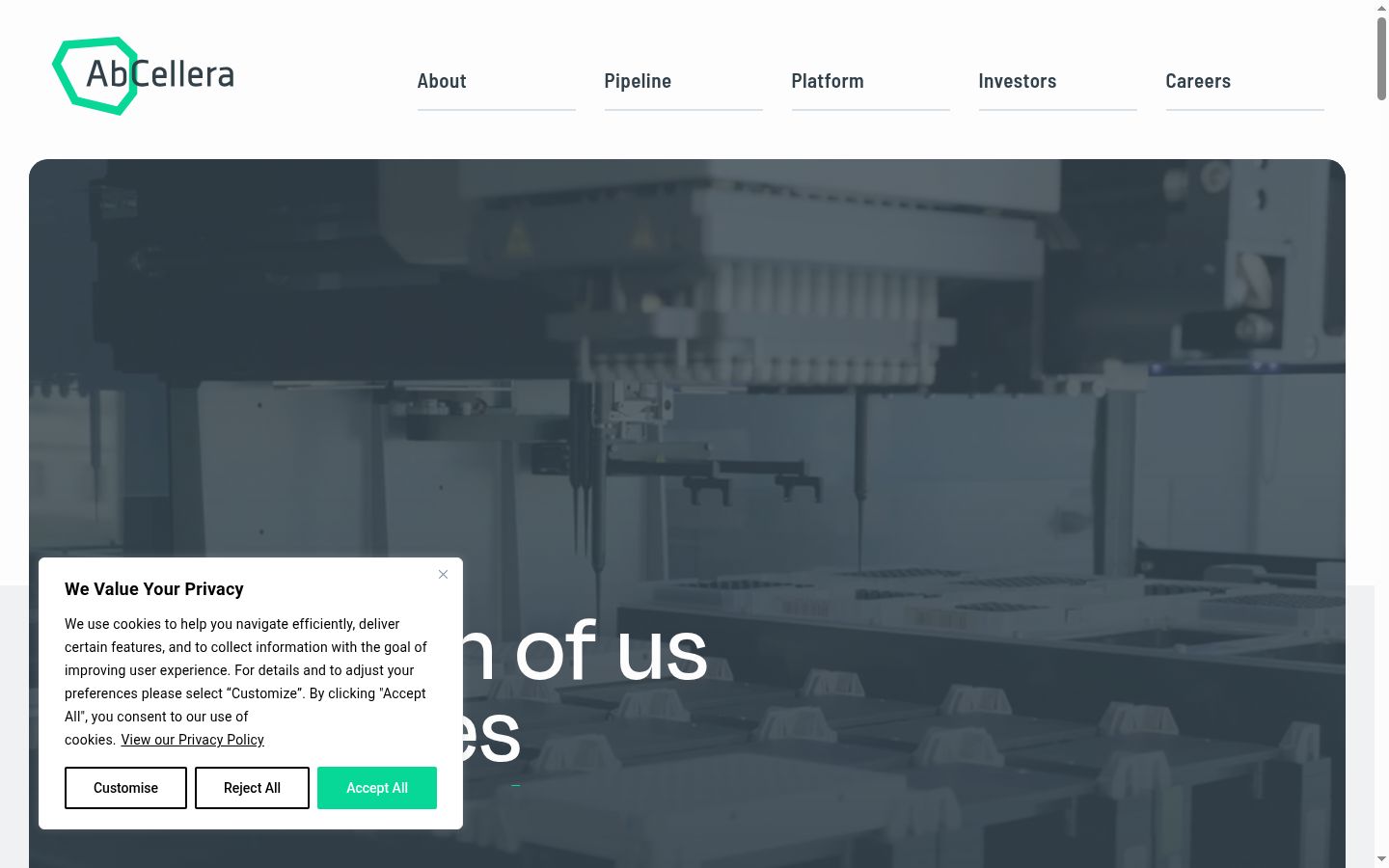 Snímek obrazovky baneru souhlasu zobrazeného před jakoukoli interakcí