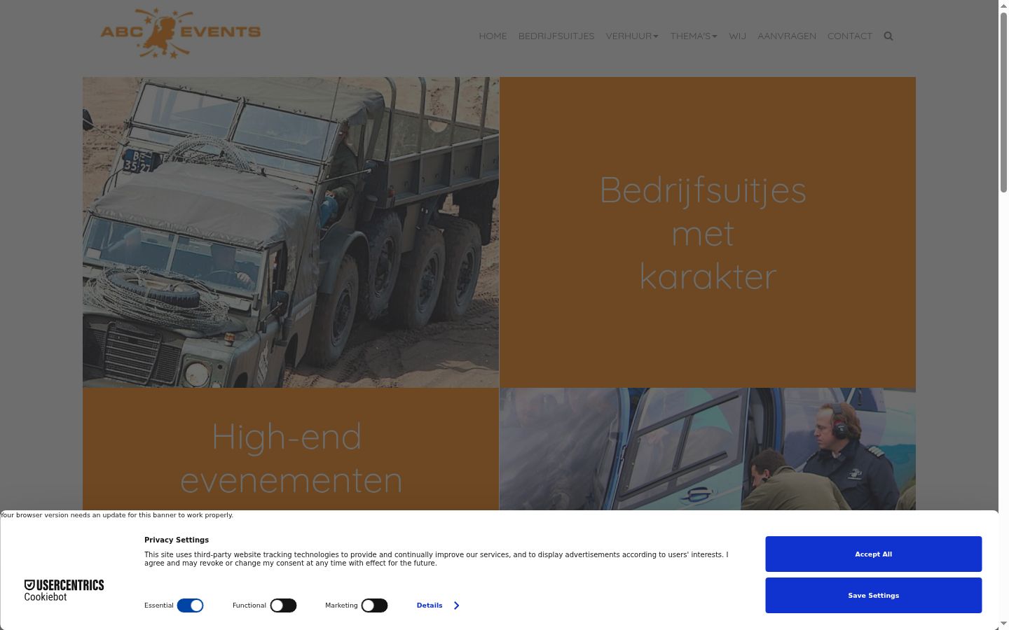 Screenshot of the consent banner shown before any interaction