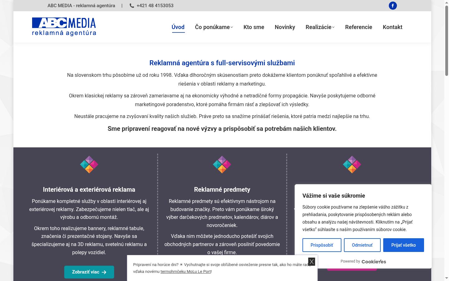 Screenshot of the consent banner shown before any interaction