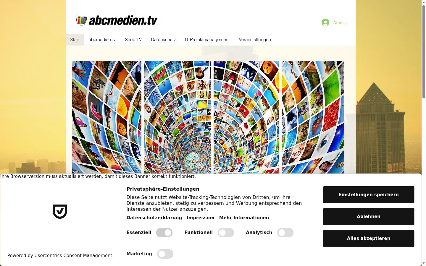 Screenshot of the consent banner shown before any interaction