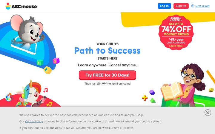 Screenshot von abcmouse.com