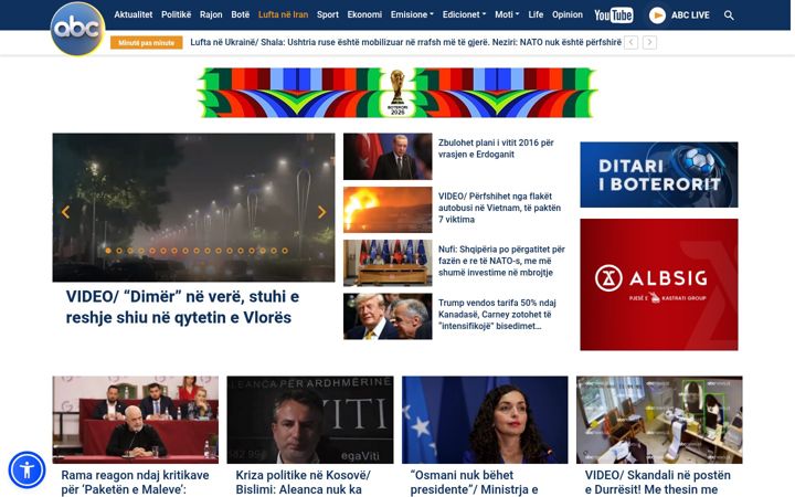 Screenshot of abcnews.al