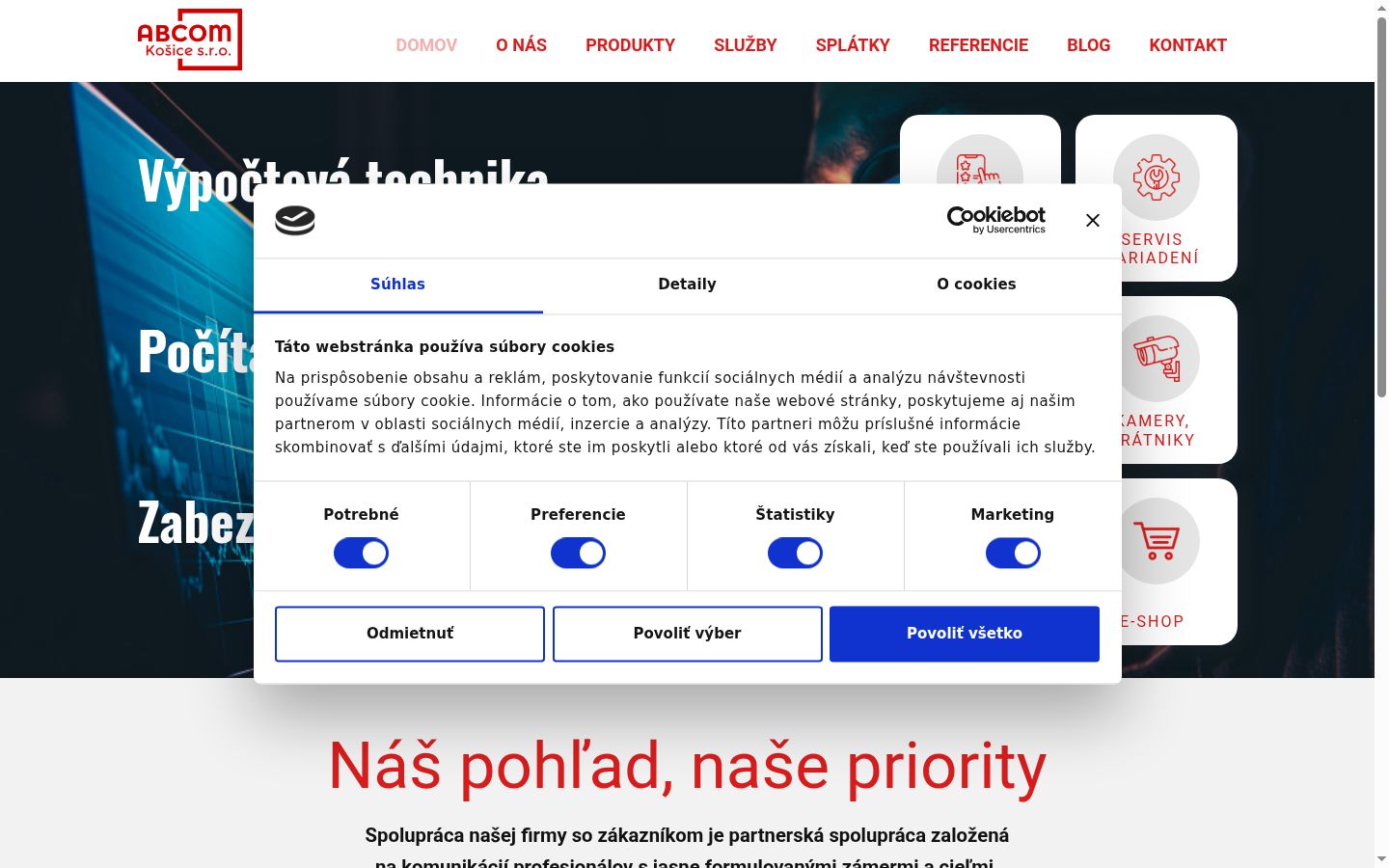 Skärmbild av samtyckesbannern som visades före någon interaktion