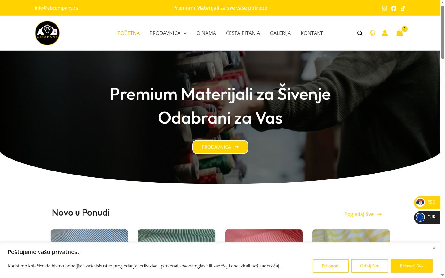 Zrzut ekranu banera zgody wyświetlanego przed jakąkolwiek interakcją