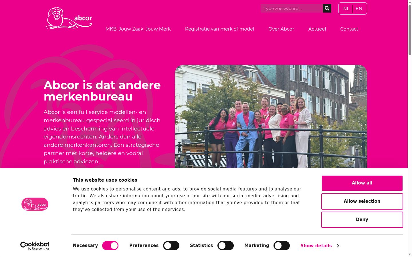 Screenshot van de toestemmingsbanner zoals getoond vóór enige interactie