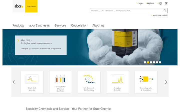 Screenshot of abcr.com