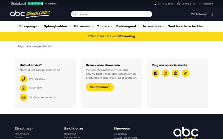 Ekrano kopija abcsleepcenter.nl