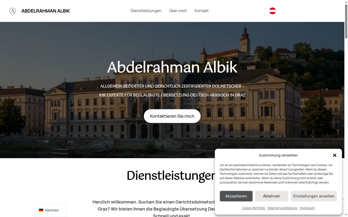 Screenshot tal-banner tal-kunsens muri qabel kwalunkwe interazzjoni