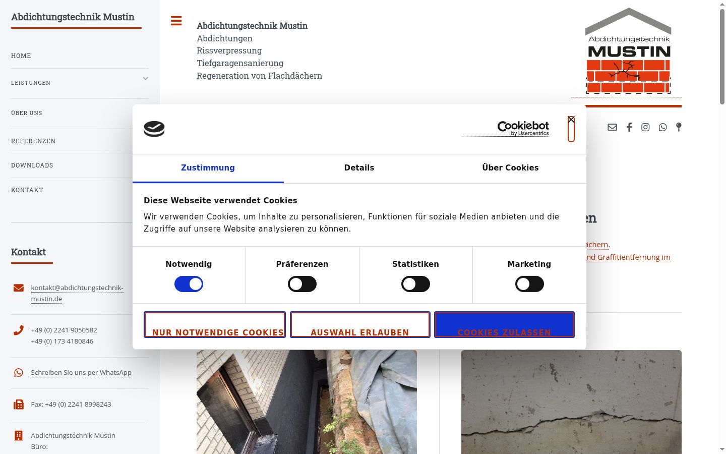 Screenshot des Einwilligungsbanners vor jeglicher Interaktion