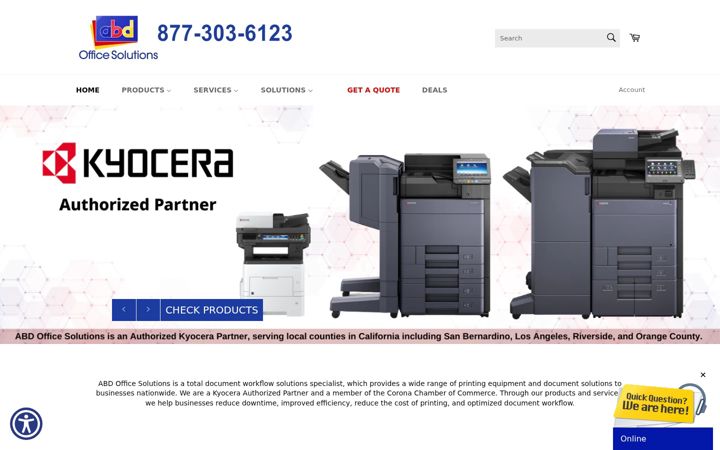 Screenshot of abdofficesolutions.com
