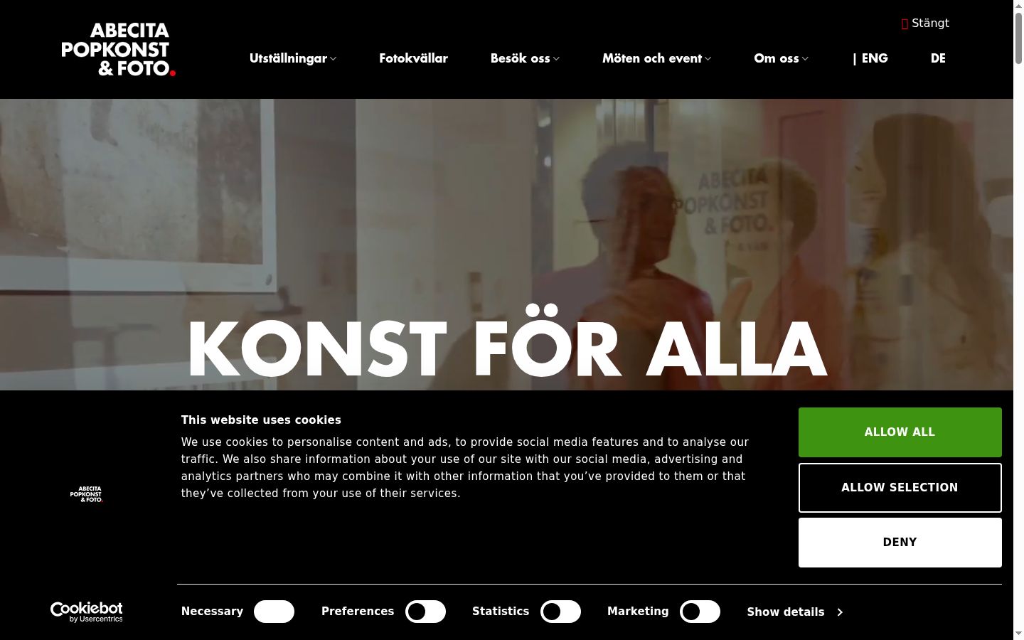 Screenshot of the consent banner shown before any interaction