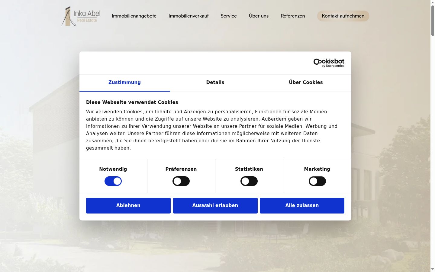 Screenshot του banner συγκατάθεσης που εμφανίστηκε πριν από οποιαδήποτε αλληλεπίδραση