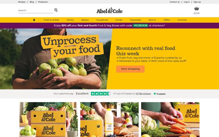 Screenshot of abelandcole.co.uk