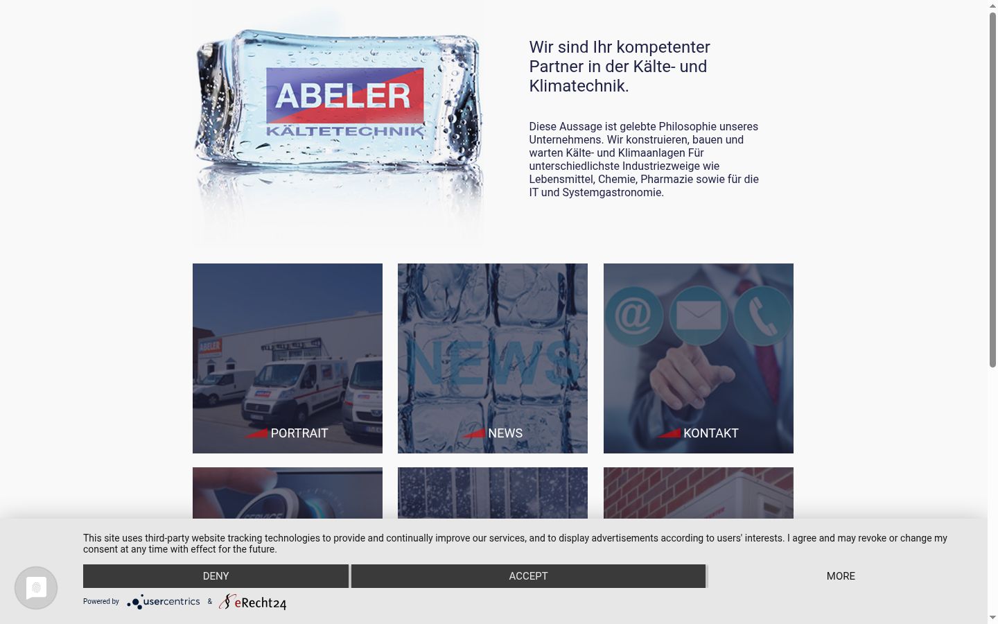Screenshot of the consent banner shown before any interaction