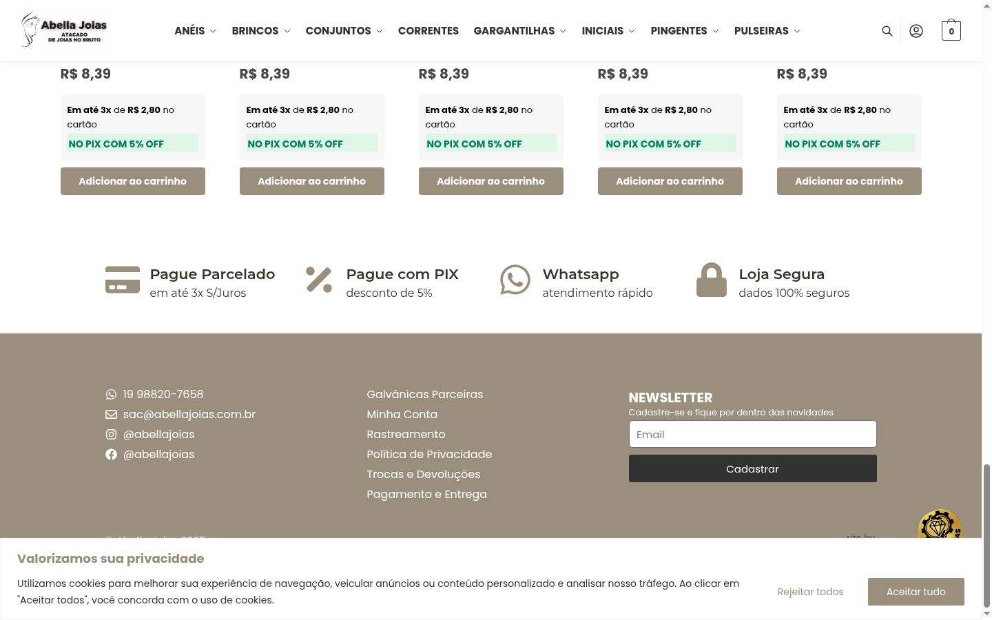 Screenshot des Einwilligungsbanners vor jeglicher Interaktion