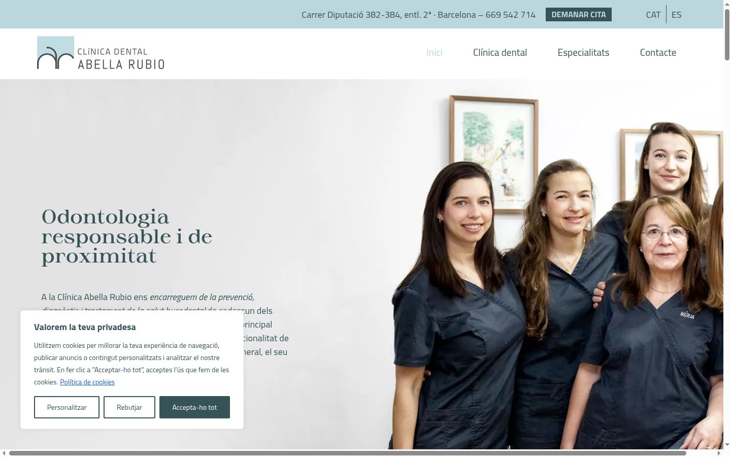 Screenshot del banner di consenso mostrato prima di qualsiasi interazione