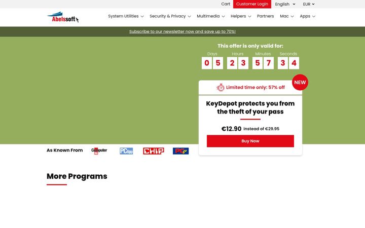 Screenshot of abelssoft.de