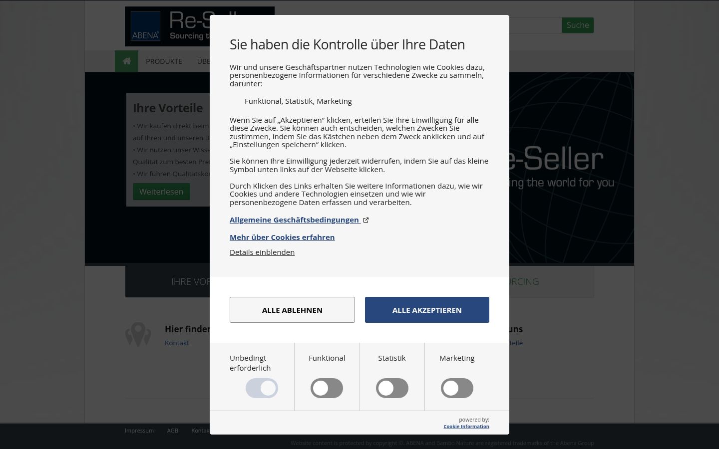 Sutikimo reklamjuostės, rodytos prieš bet kokią sąveiką, ekrano kopija