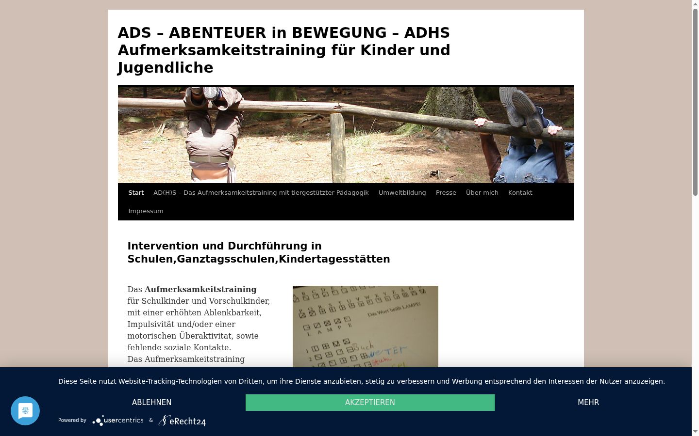 Screenshot des Einwilligungsbanners vor jeglicher Interaktion