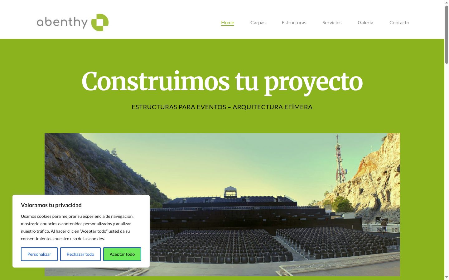 Screenshot of the consent banner shown before any interaction