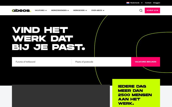 Skærmbillede af abeos.nl