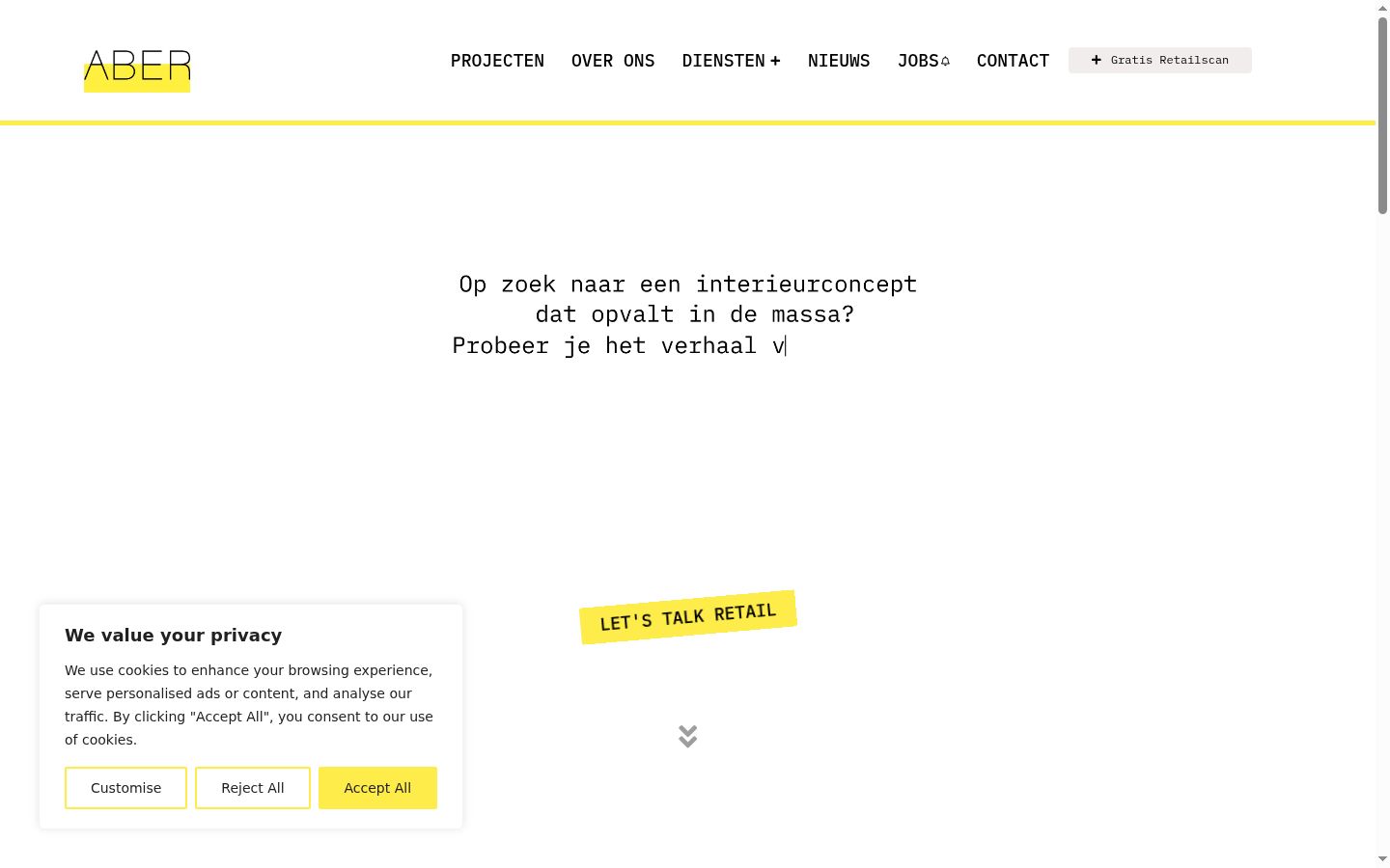 Screenshot of the consent banner shown before any interaction