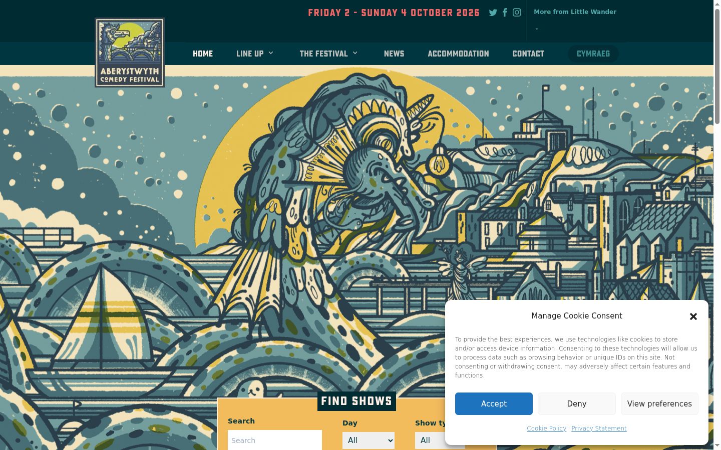 Screenshot of the consent banner shown before any interaction