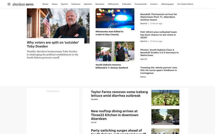 Screenshot of aberdeennews.com