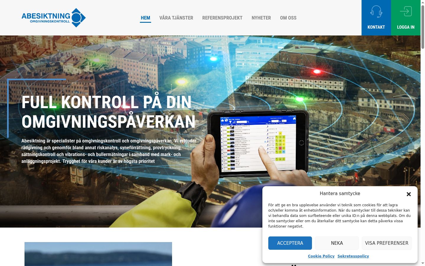 Screenshot of the consent banner shown before any interaction