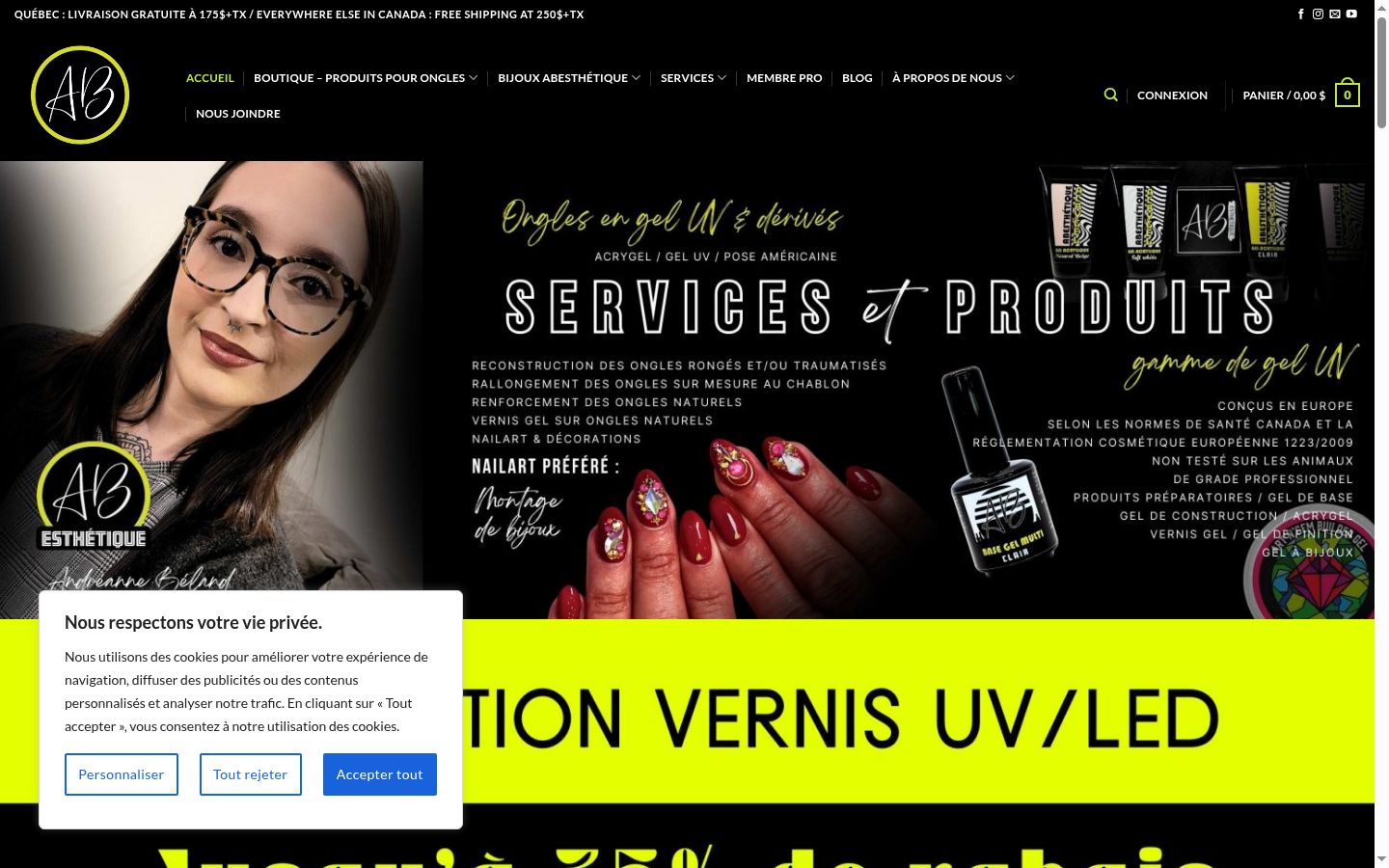 Screenshot des Einwilligungsbanners vor jeglicher Interaktion