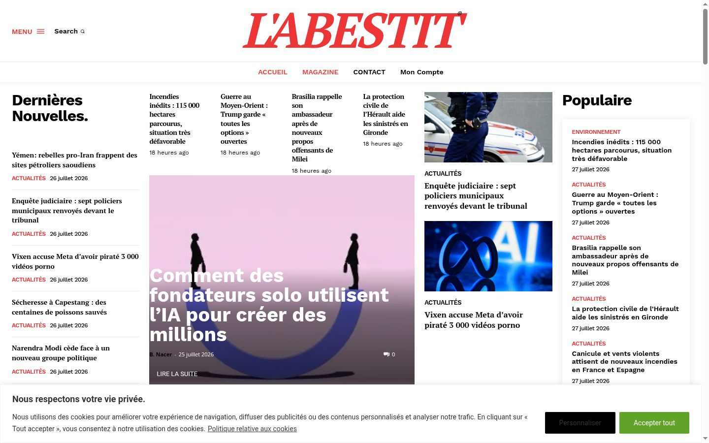 Screenshot tal-banner tal-kunsens muri qabel kwalunkwe interazzjoni
