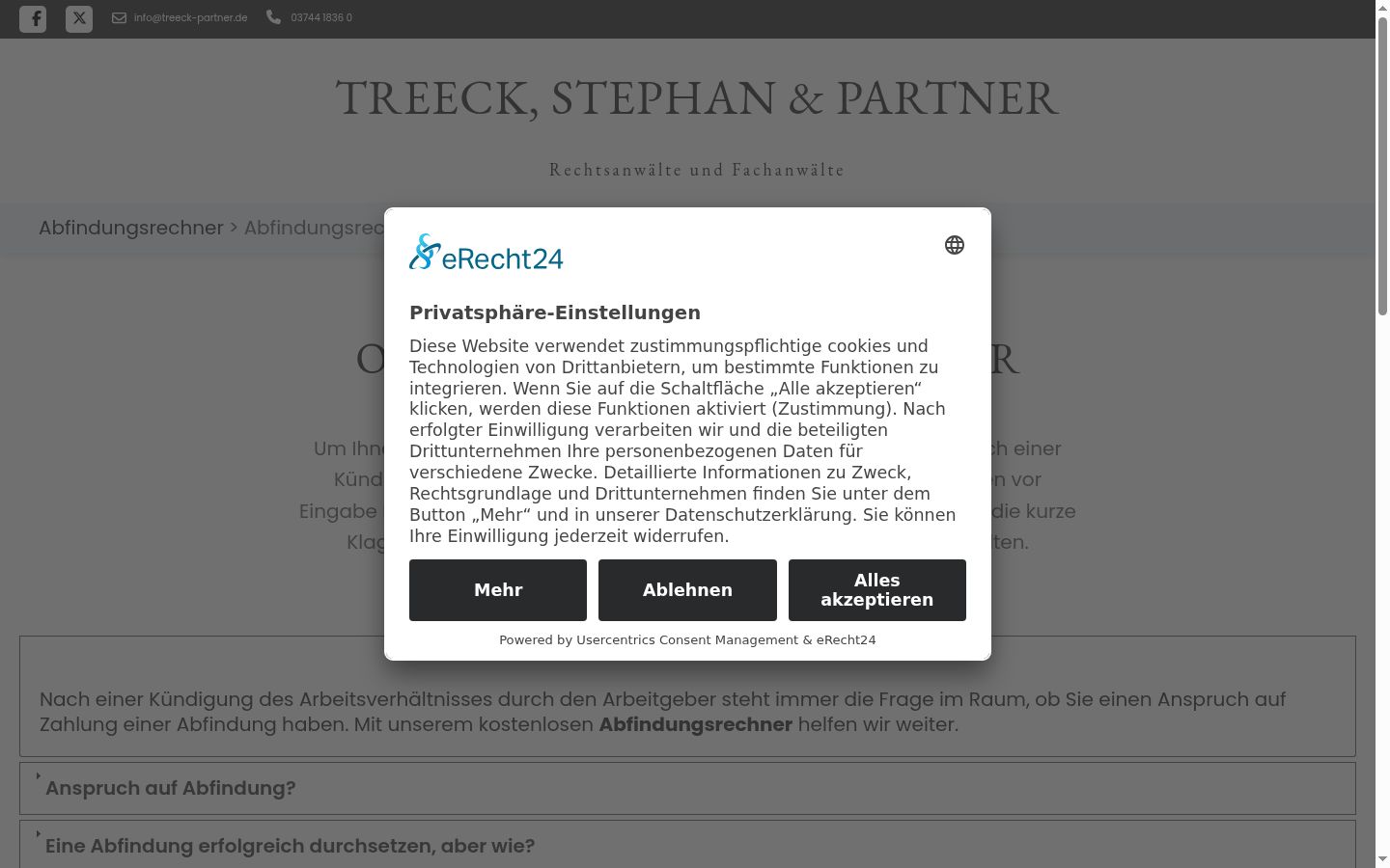Screenshot of the consent banner shown before any interaction
